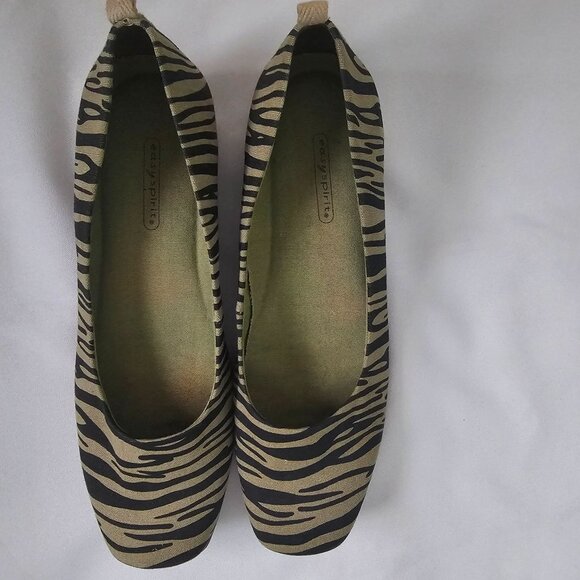 Easy Spirit Allindat Zebra Print Square Toe Slip On Flats Women's Size 7 ½N - Picture 4 of 11